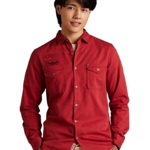 Home Amazon Brand - INKAST Men's Solid Double Pocket Cotton Shirt | Casual | Plain | Full Sleeve-Slim Fit (Available in Plus Size)